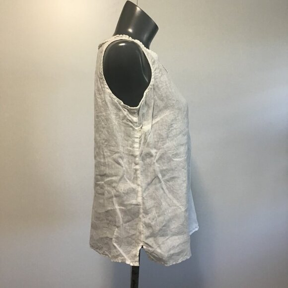 Talbots Petites White Linen Sleeveless Top Size S - Picture 4 of 12